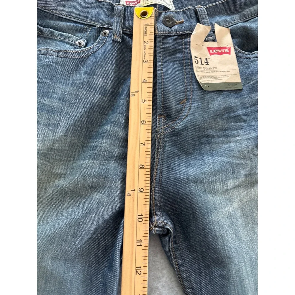 Levi's 514 Slim Straight Jeans Size 20 Slim W28 L30 Blue Medium Wash Classic NWT